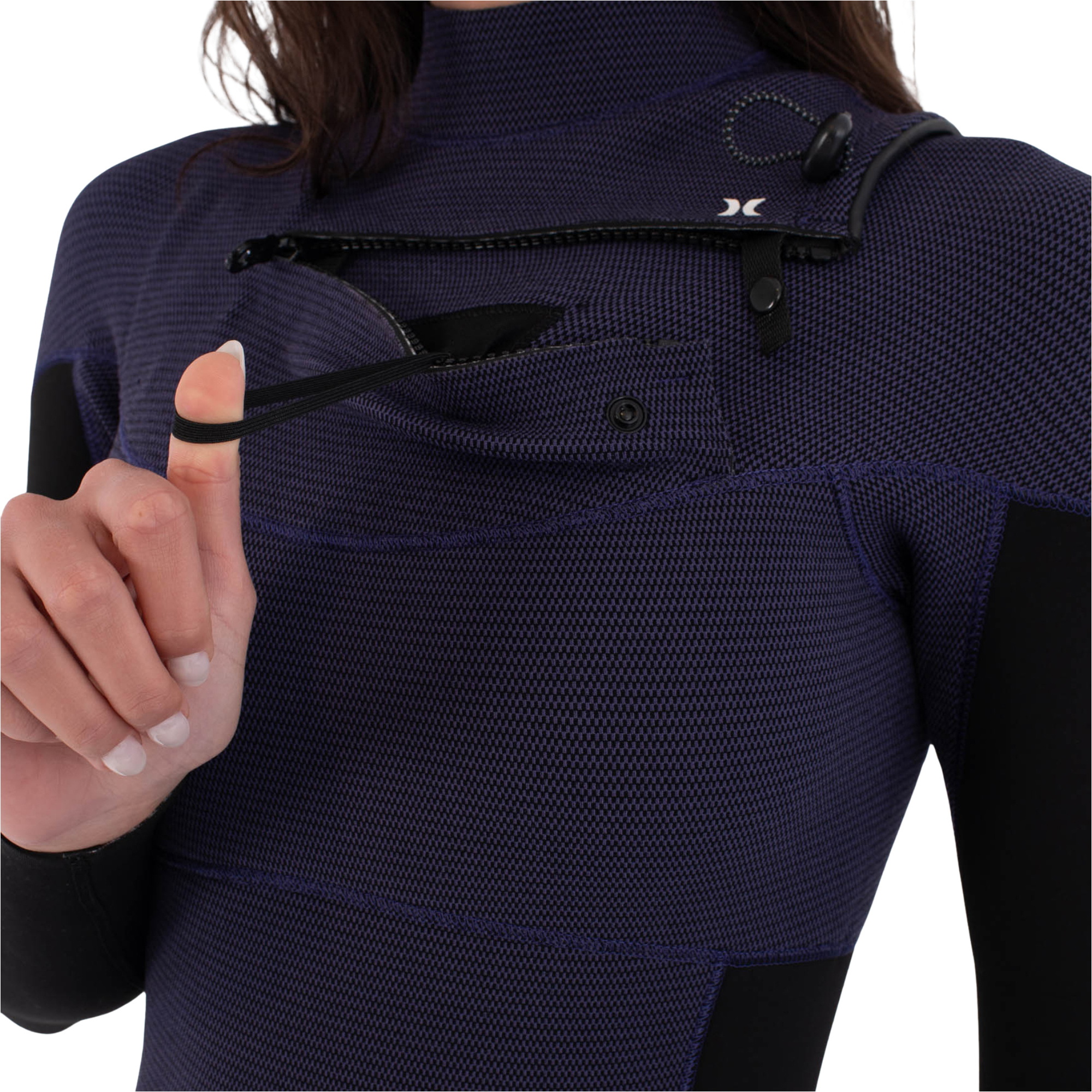 2026 Hurley Womens Plus 3/2mm Chest Zip Fato De Mergulho WFS0012302 - Vintage Iris